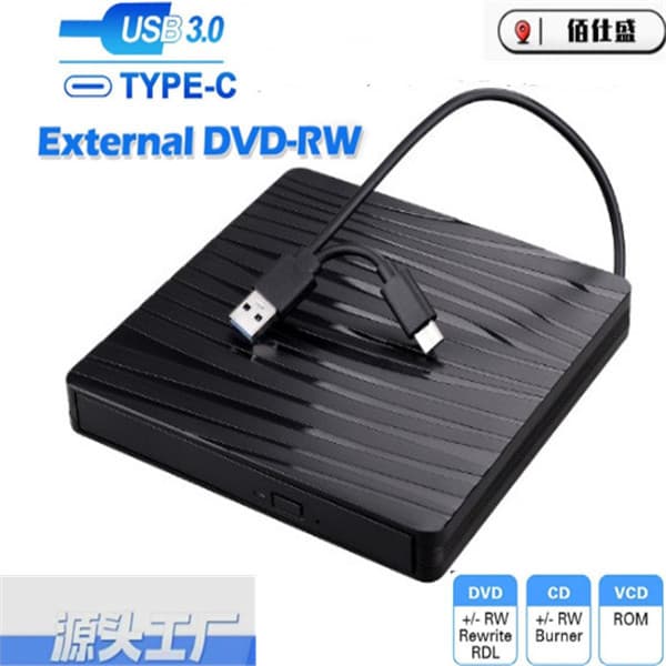 External DVD Writer Type-C Multi-Function Notebook USB 3.0 External Optical Drive High Speed Data Transfer for Laptops