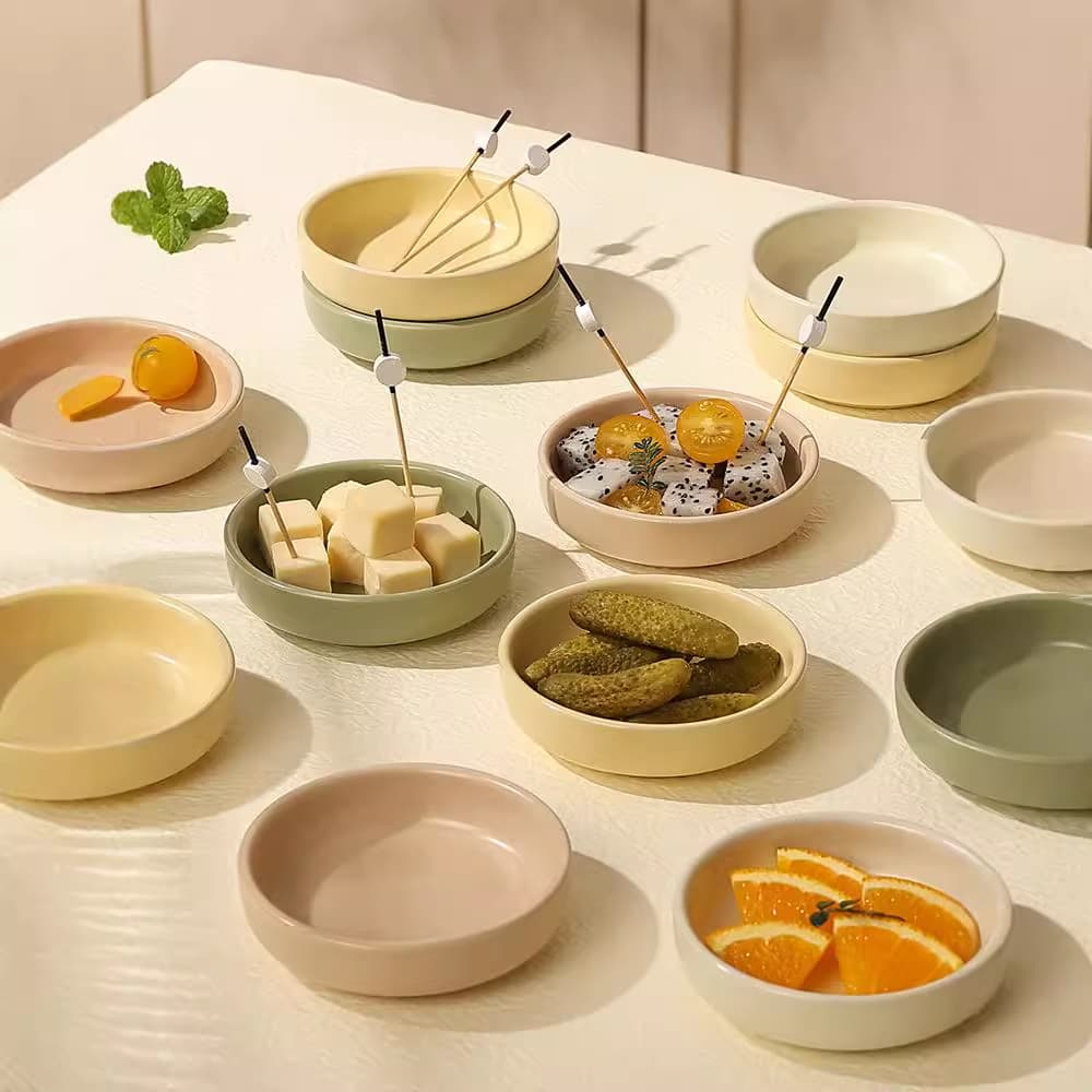 ins style Japanese ceramic condiment dish hot pot dipping saucer household condiment dish soy sauce vinegar dish hairpin condiment dish small dish dish