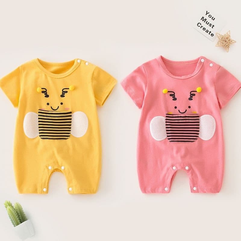 Baby Summer Romper for Girls 0-3 Months Cotton Bodysuit for Boys Newborn Crawling Suit 6-12 Months