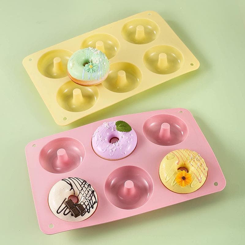 6-link food-grade silicone mold macaron donut mold cookie baking tool round mold