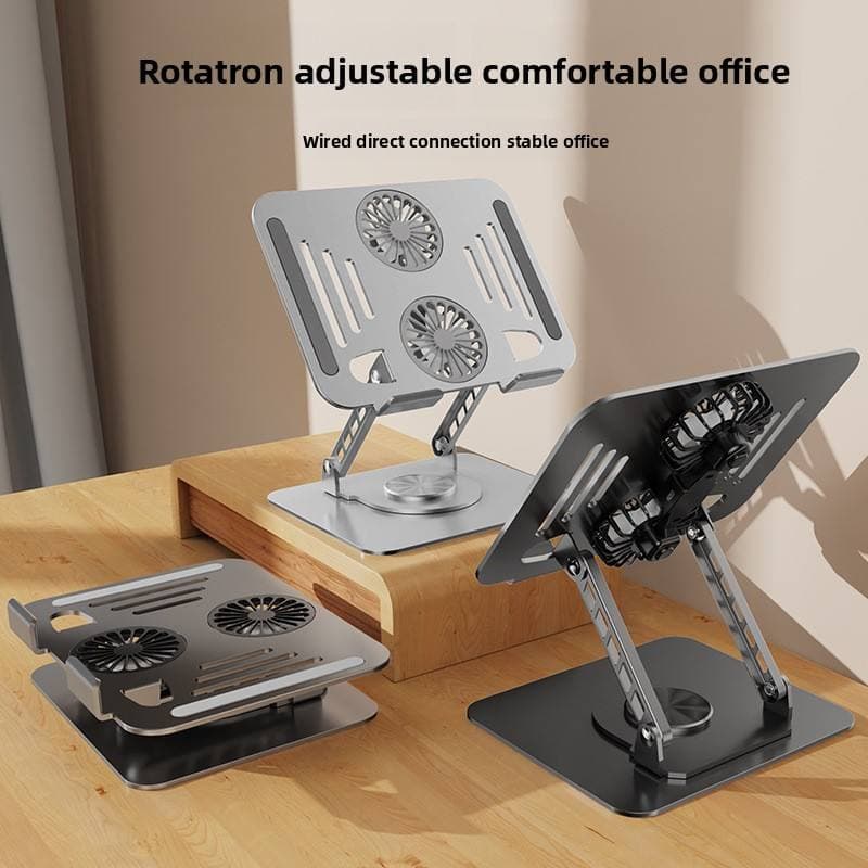 Cooling Pad Laptop Stand 360° Rotation Carbon Steel Holder