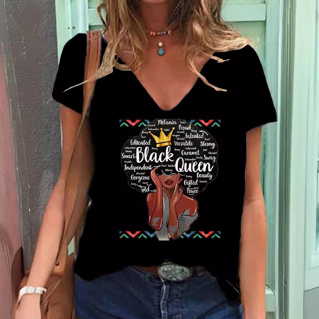 2023 new trendy style fashionable 3D digital printing v-neck women's t-shorts cartoon suit