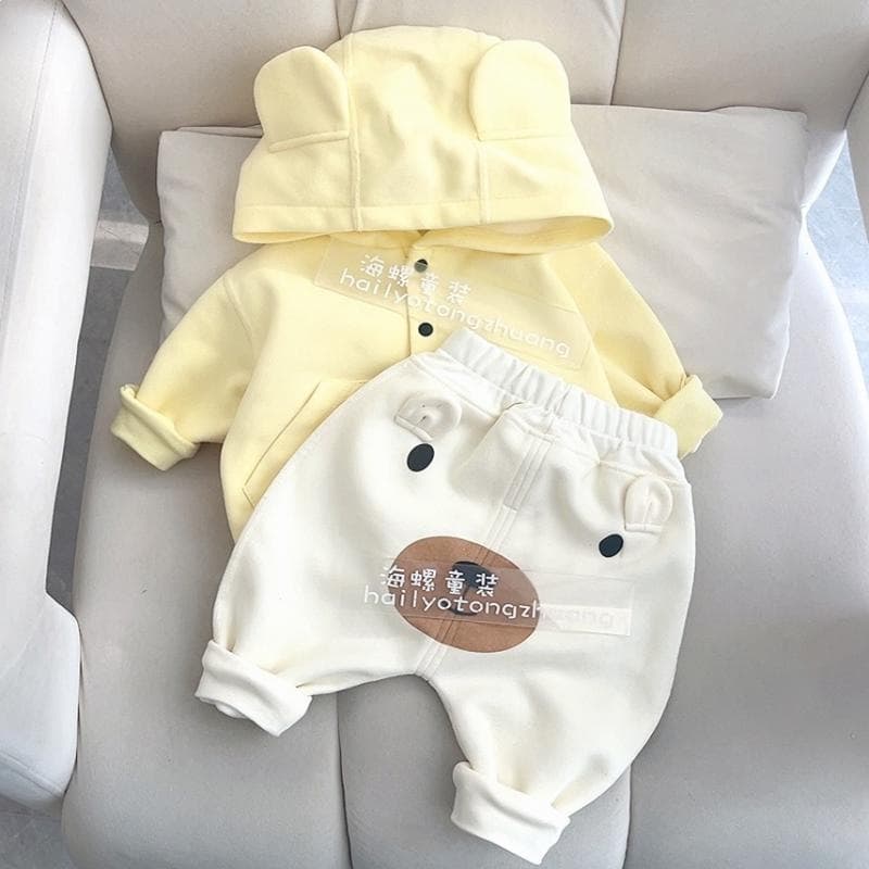 Baby sweatshirt set, spring and autumn, boys' sports two-piece set, autumn girls' pants, children's cartoon autumn clothing new style