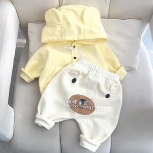 Baby Hoodie Set Spring Autumn Boys Sports Two-Piece Set Autumn Girls Pants Kids Cartoon Autumn Wear New