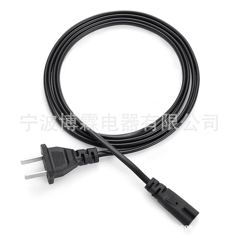 Discounted Two-Pin Power Cable with CCC Plug, National Standard Flat Cable, Figure-8 Tail Adapter
