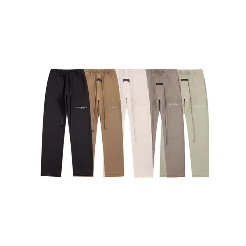 Full labeling FOG Essentials letter print unisex trendy pants with high elastic cuffs, casual sweatpants