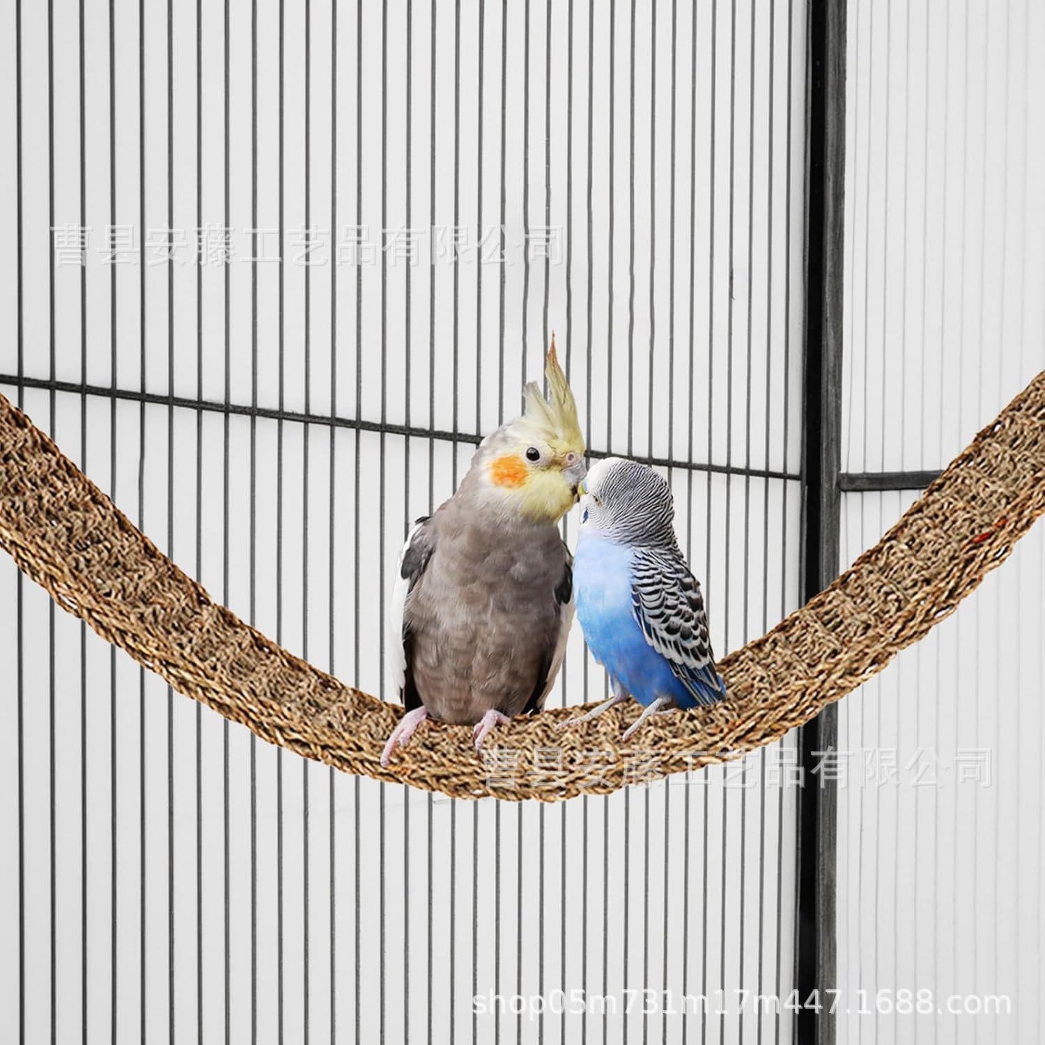 Parrot Toy Grass Net Parrot Ladder Climbing Frame Bird Climbing Ladder Chew Bird Toy Swing Ring