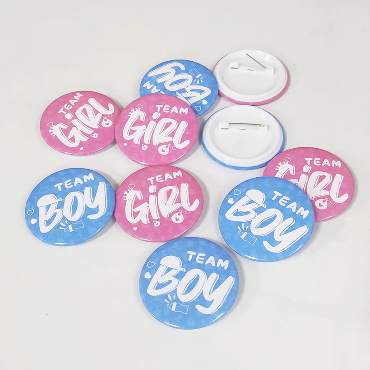 Gender Reveal Pin Badges Iron Boy Girl Birthday Party Decorations Boy Girl Chest Pins Customizable Lapel Pins Collectibles