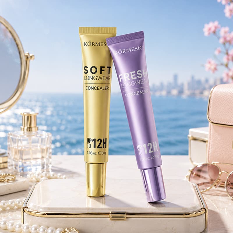 KORMESIC Oil-Control Long-Wear Concealer Covers Acne Scars, Dark Spots, Dark Circles, Sweat-Proof & Transfer-Proof