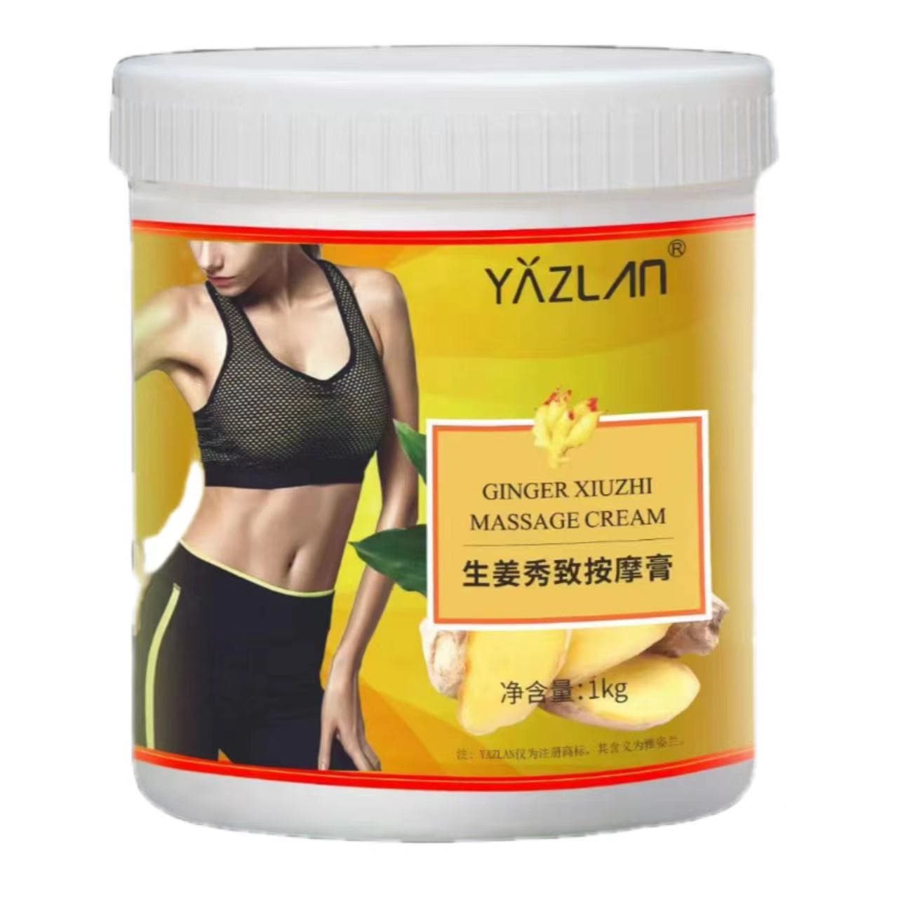 YAZLAN drop shipping 1000g Ginger Elegance Massage Cream for salon full-body massage.