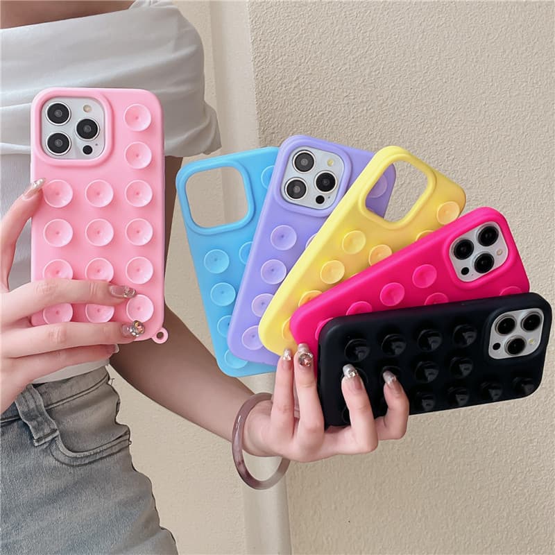Simple Multicolor Silicone Suction Case for iPhone 14/13, Compatible with 12/11, Apple 16/15 PRO MAX Phone Cover