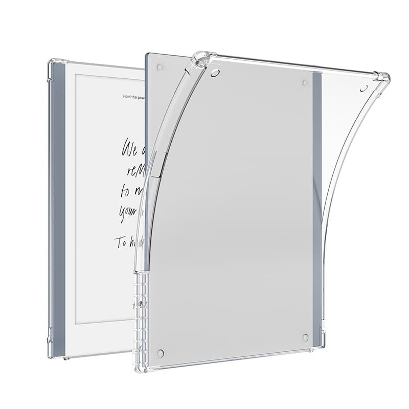 Compatible with Remarkable 2/3 E-Book Protective Case, Four-Corner Air Cushion Anti-Drop Transparent with Pen Slot TPU Soft Shell