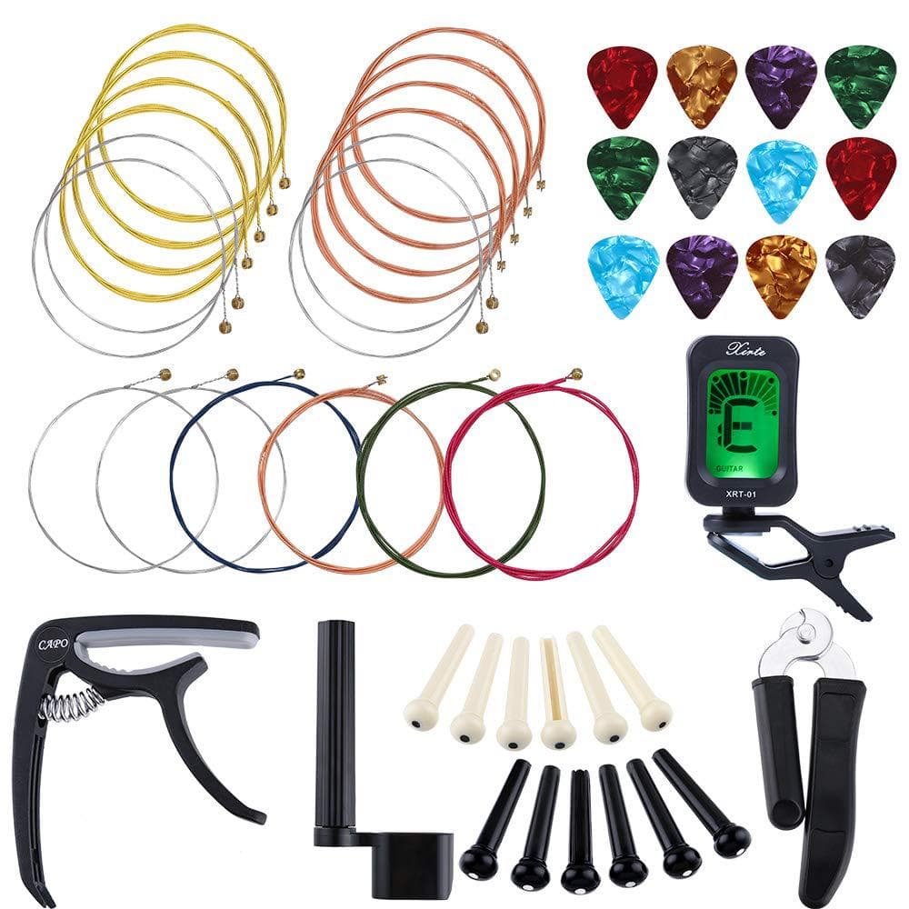 Guitar String Tool Combo Set with String Winder and Replacement Strings