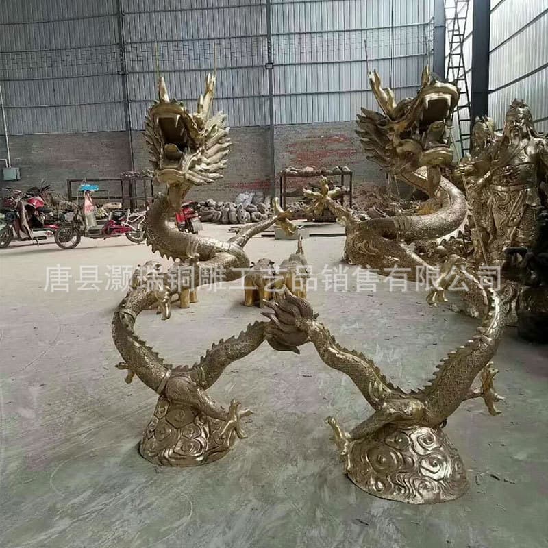 Haorui Copper Sculpture Factory produces copper dragon ornaments and outdoor 1 2 3 4 meter cast copper dragon sculpture processing