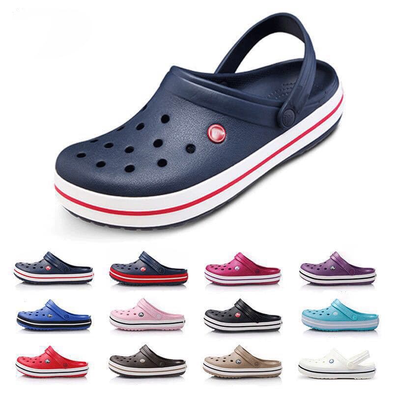 Cross Crocs Beach Shoes Unisex Sandals Anti-Slip Breathable Casual Comfortable Versatile Sandals Model 11016