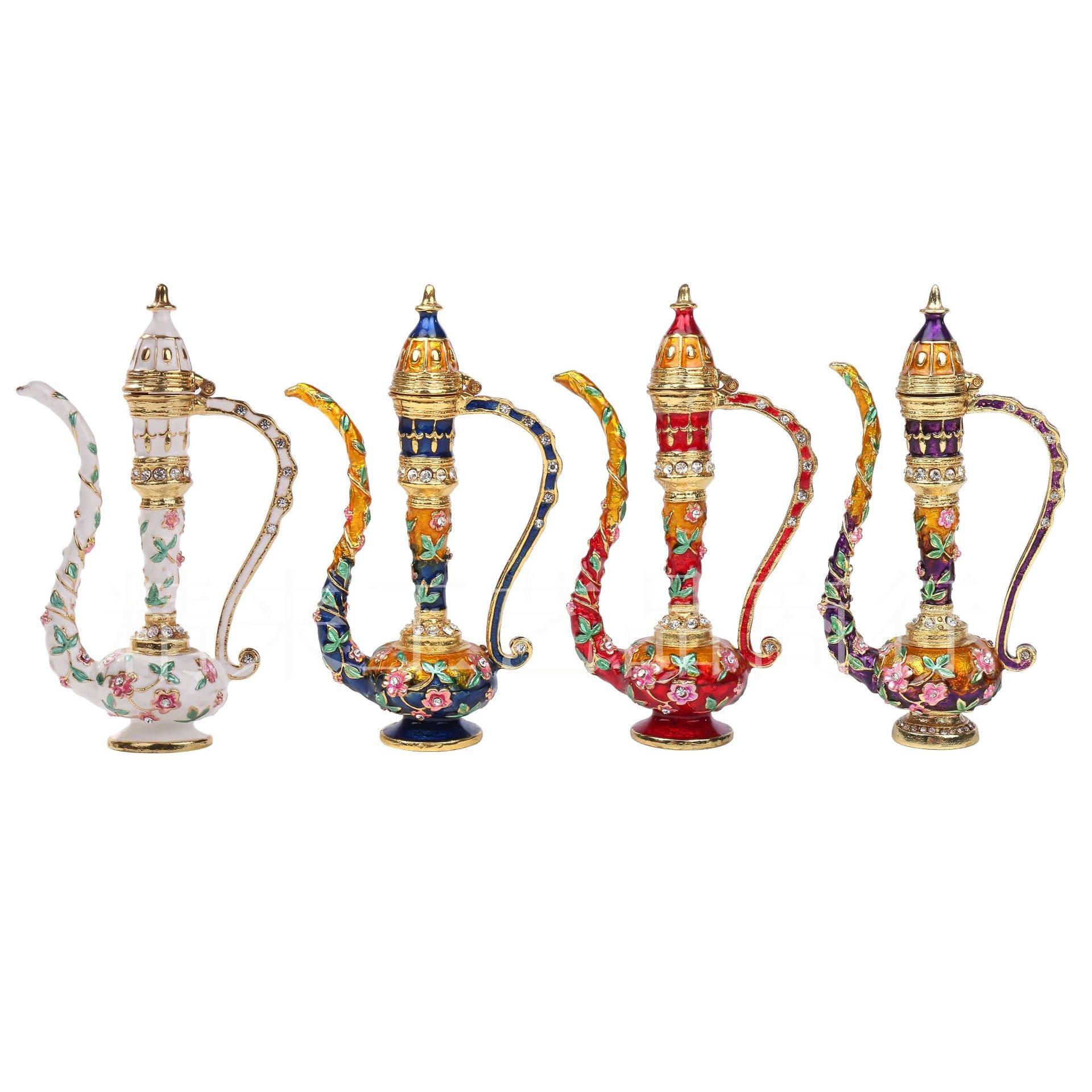 Wholesale metal crafts jewelry boxes creative gifts painted pot pendants Aladdin pieces diamond-encrusted pots manufacturers supply