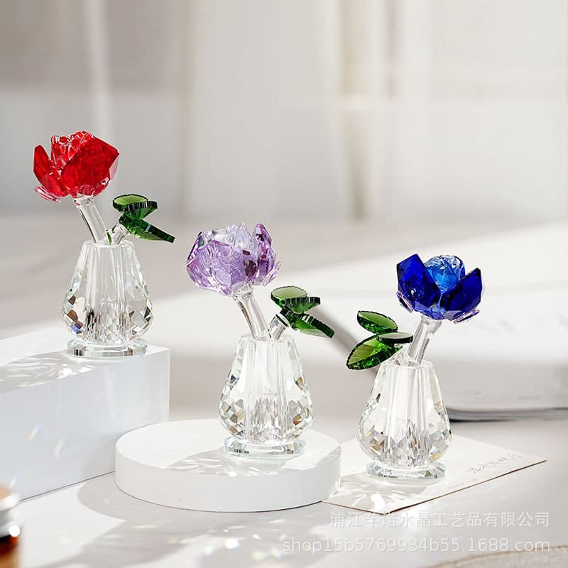 Factory Direct Crystal Rose for Valentine's Day Gift, Love Confession Souvenir for Girlfriend or Loved One