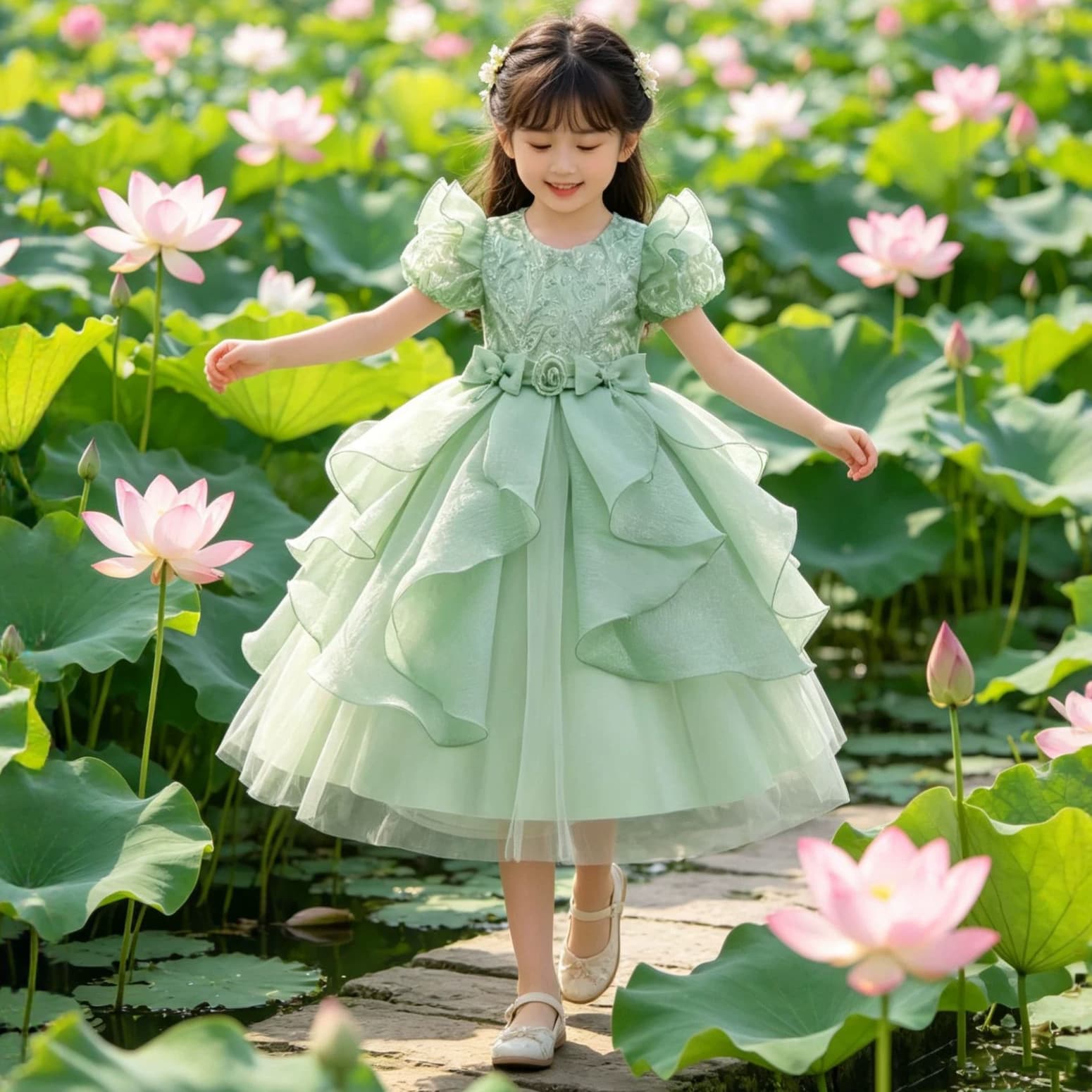 Summer new spot children's dress wedding dress princess girl hosting piano performance dress baby dress