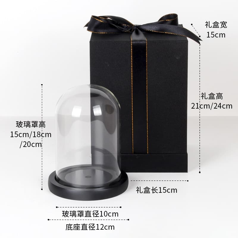 Preserved Flower Box Valentine's Day Gift Box Transparent Acrylic Box Necklace Pendant Ring Box Rose Gift Box