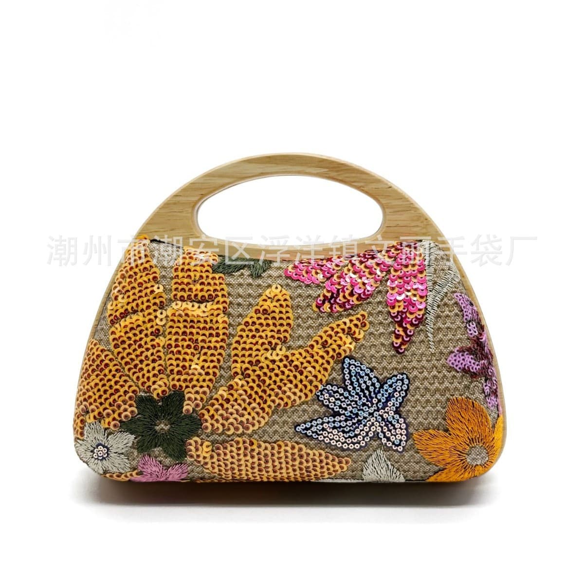 New 2025 Women's Handbag Straw Woven Embroidered Sequin Bag Summer Outdoor Picnic Bag Cross-border Fashion Bag