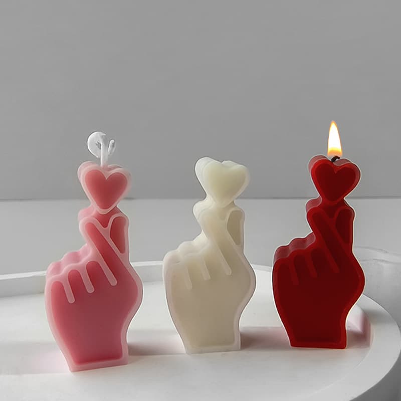 Jiahuimei Heart Hand Gesture Silicone Mold Pen Core DIY Cookie Baking Soap Chocolate Mold