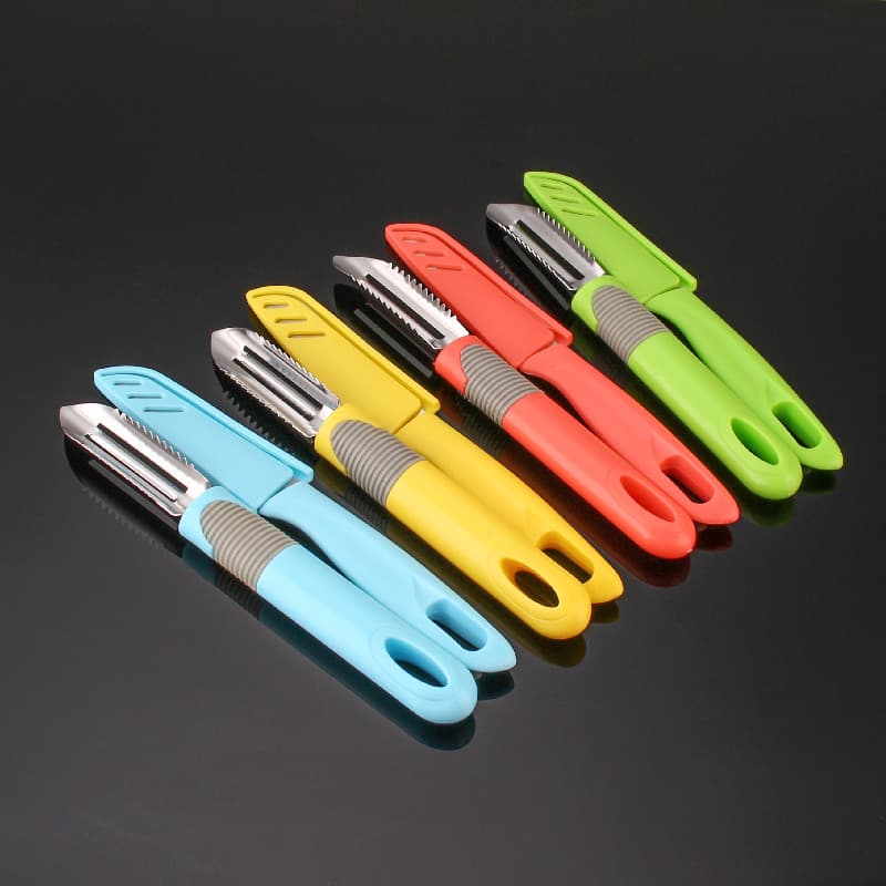 Portable Candy Colored Fruit Peeler Set Home Use Small Knife Stainless Steel Modern Simple Style Fruit Slicer Tool Kit