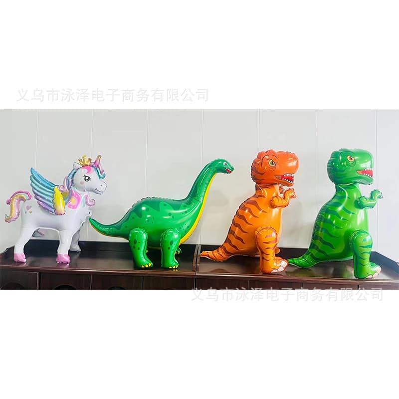 Cross-Border 3D Base Birthday Cake Cartoon Animal Valentine's Day Hollow Heart Standing Balloon Birthday Balloon