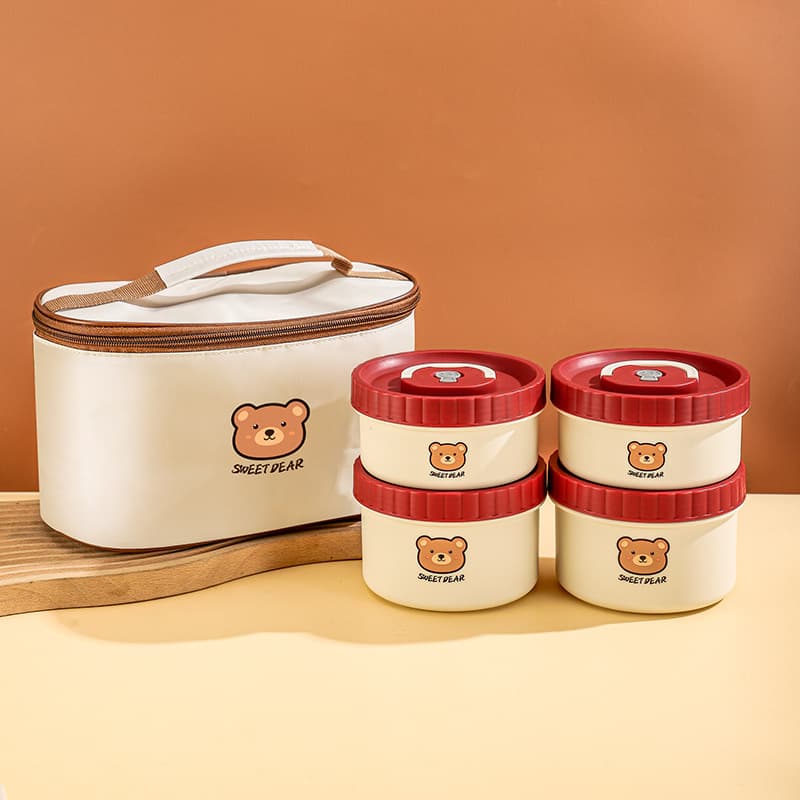 304 stainless steel breakfast cup with lid, portable lunch box for office workers, oatmeal porridge, insulated lunch box, lunch box, pot