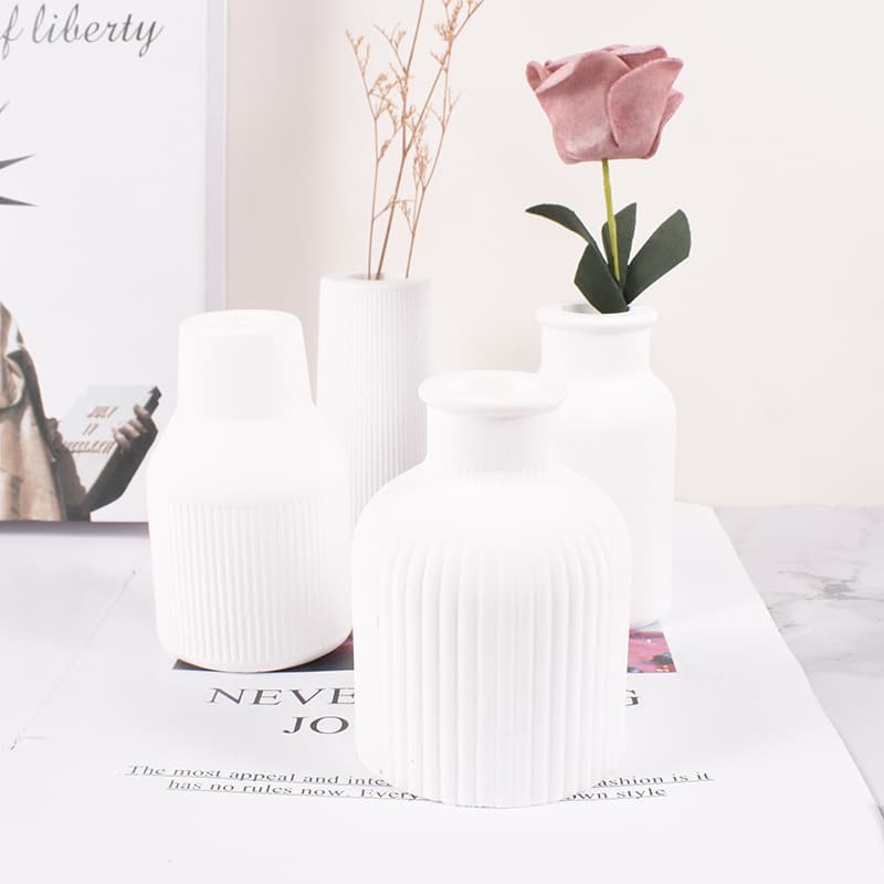 DIY Vase Desktop Decoration Silicone Mold Plaster Vase Creative Handmade Mirror Crystal Epoxy Resin Mold