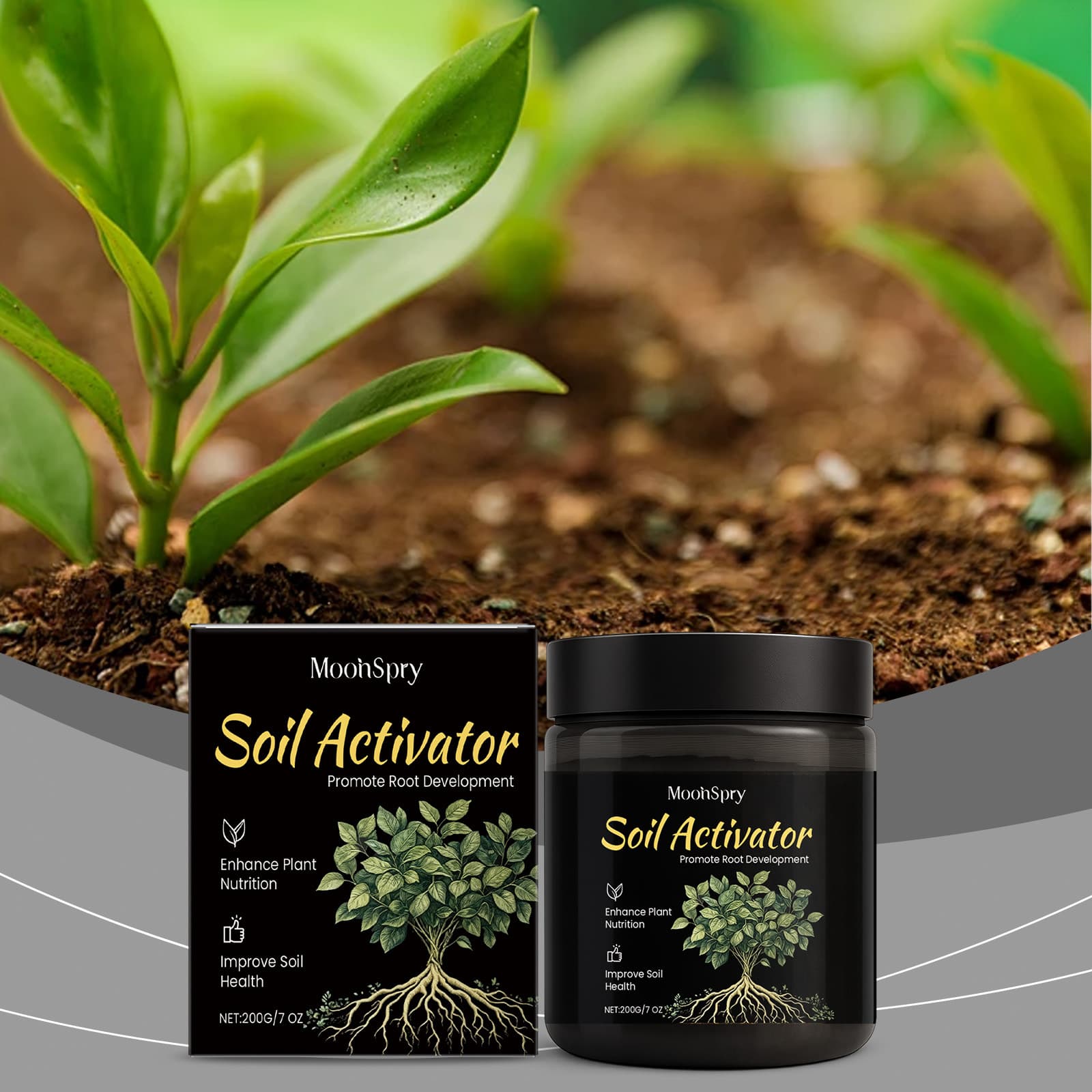 MOONSPRY Soil Activator Gardening Flower Plant Fertilizer Supplements Nutrients Daily Loose Soil Maintenance