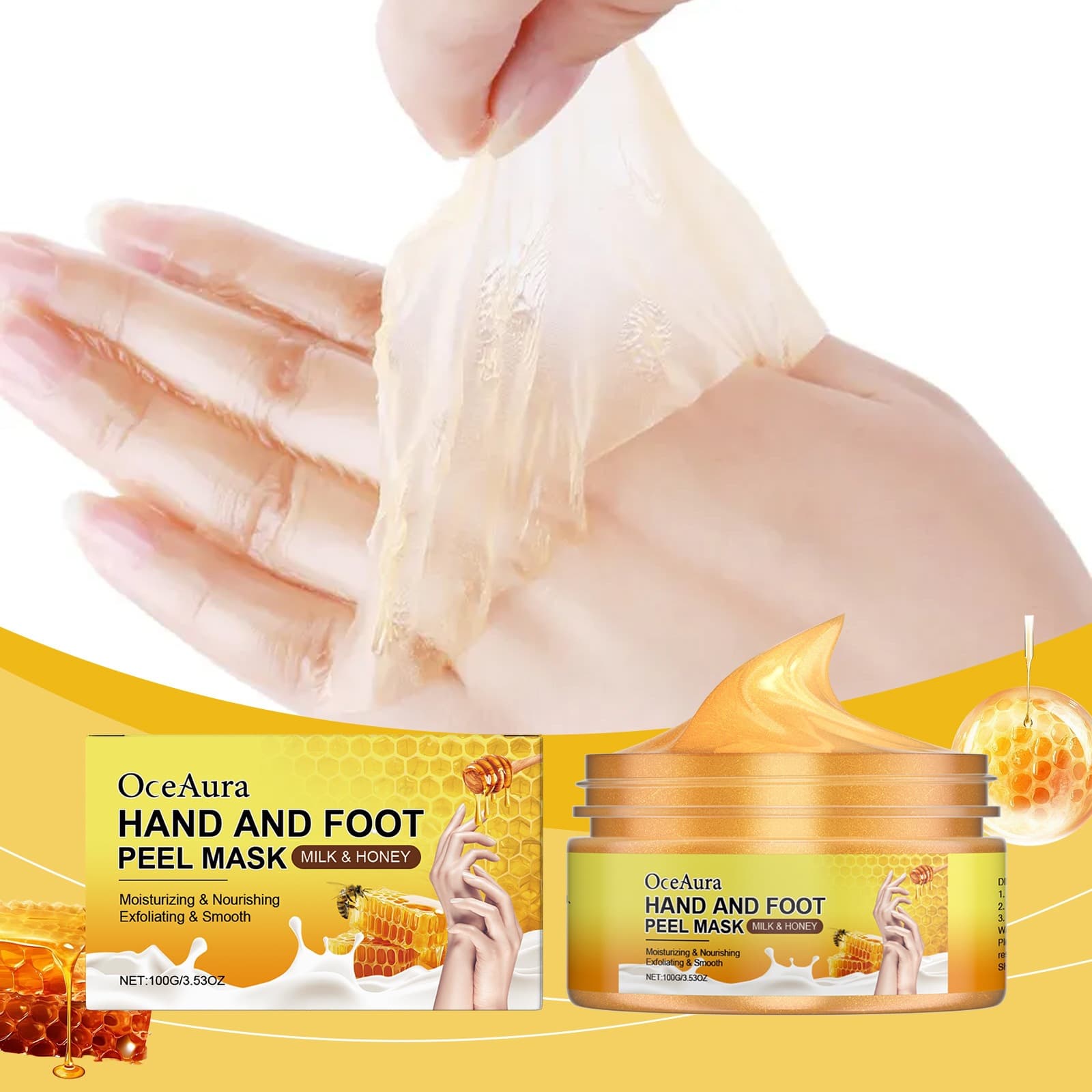 OCEAURA Moisturizing Hand and Foot Mask Daily Hydrating Care Hand Mask Foot Mask Cleanses Keratin Moisturizes and Smooths Skin