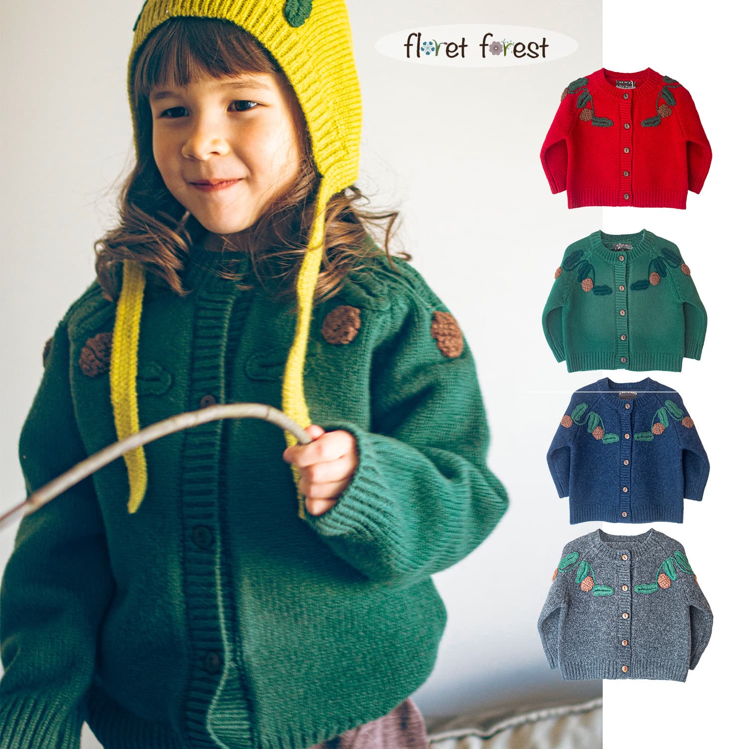 100% Merino Wool Thickened Children's Knit Cardigan Jacket Sweater for Boys and Girls New Autumn and Winter Style