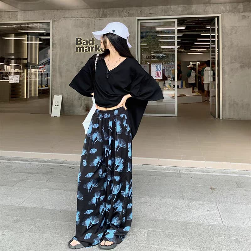 Women's Summer Cotton Silk Sleep Pants, Plus Size Loose Long Pants, Pajama Pants for Pregnant Women, Pure Rayon Thin Wide-Leg Pants, Cooling Feel