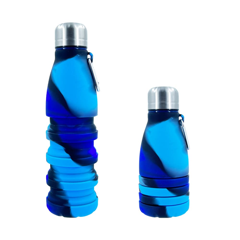 New Platinum-Grade Silicone Collapsible Cola Bottle, Cross-Border Outdoor Sports Folding Water Bottle 550ml Cup