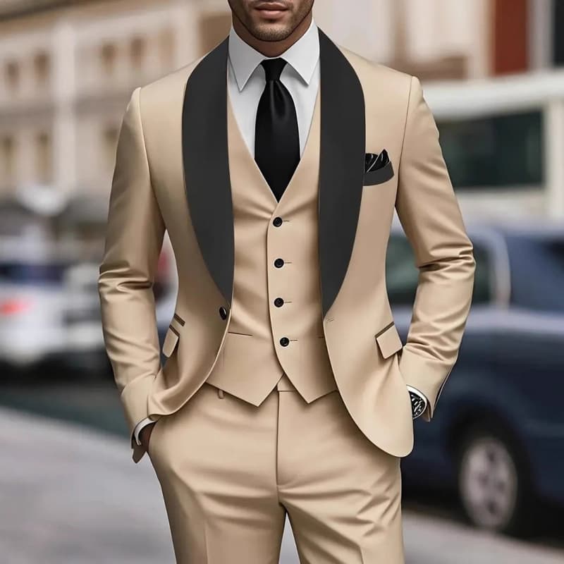 Cross-border foreign trade suit men's suit business casual three-piece suit Korean version slim small suit wedding groomsman dress