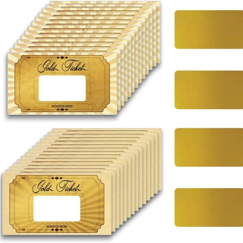 Gold Blank Scratch Off Cards DIY Coupon Cards Holiday Bridal Shower Activity Party Greeting Cards