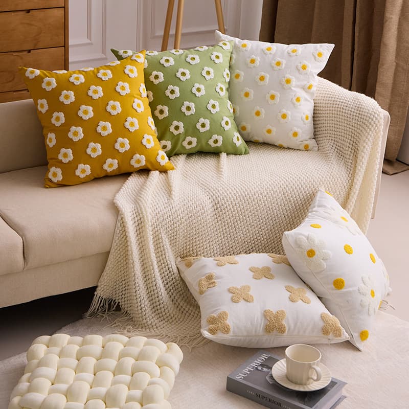 Cross-border Embroidered Towel Throw Pillow Drop Shipping Ins Style Sofa Back Cushion Home Bed Headrest Pillow Distribution Wholesale