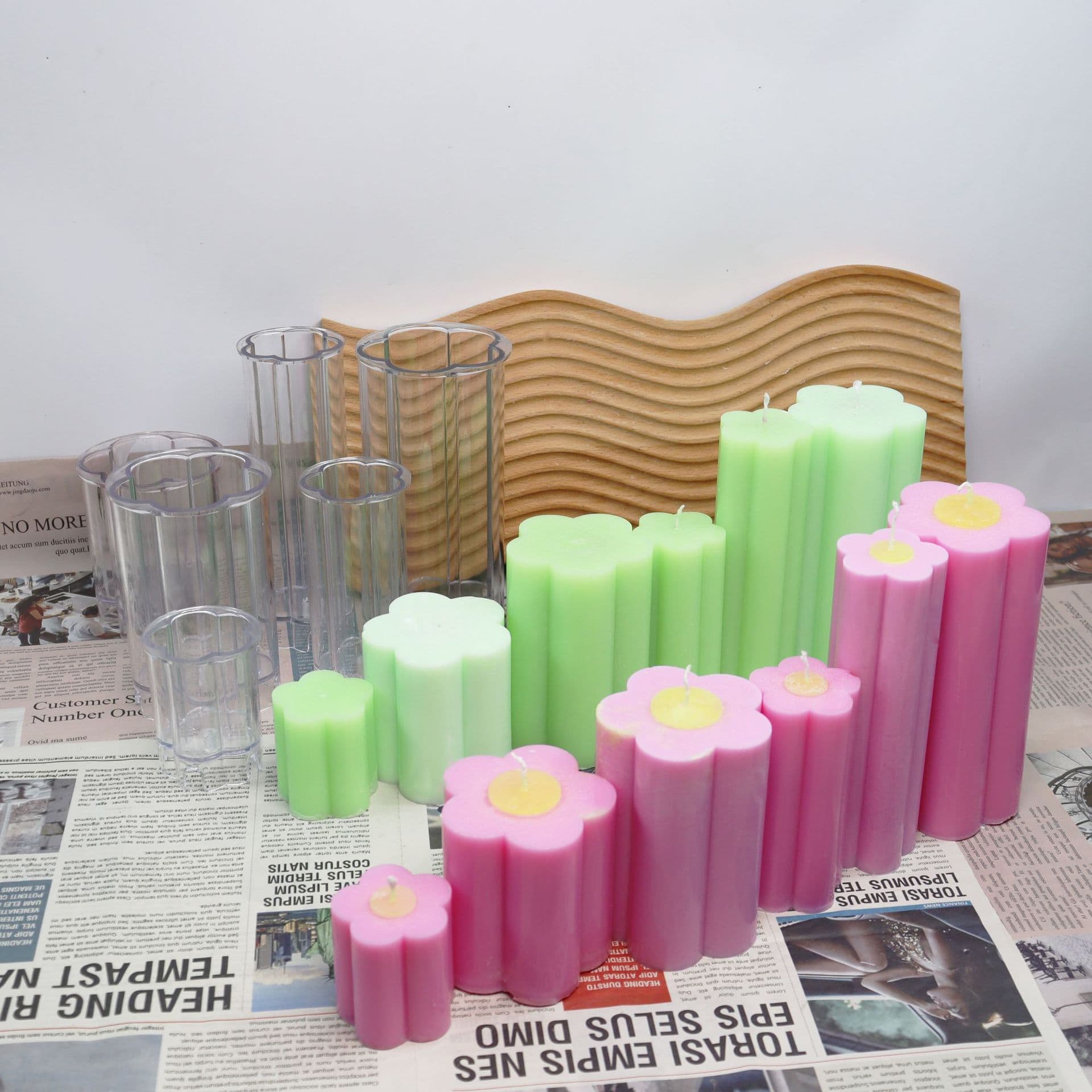 Xiongwei Five-Petal Plum Column Wax Easy Demolding High Brightness DIY Handmade Cross-Border Special Aromatherapy Candle Mold