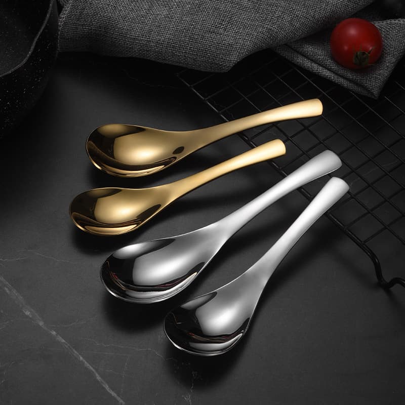 304 Stainless Steel Palace Spoon, Deepened Chinese Soup Spoon, Household Tableware, Round-Bottom Spoon, Eating Spoon, Soup Spoon