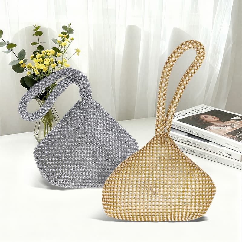 Cross-border Fashion Evening Bag Handmade Rhinestone Mine Bag Diamond-embellished Triangle Clutch Evening Bag Party Dress Bag