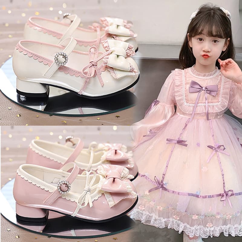 Girls' Shoes, Children's Princess Leather Shoes, 2026 Spring & Fall New Retro Shoes, Little Girls' Lolita High Heels