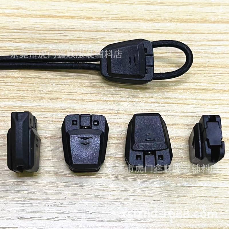 Manufacturer's spot white elastic rope adjustment buckle double hole rope buckle press shrink rubber buckle sports shoe plastic buckle buckle
