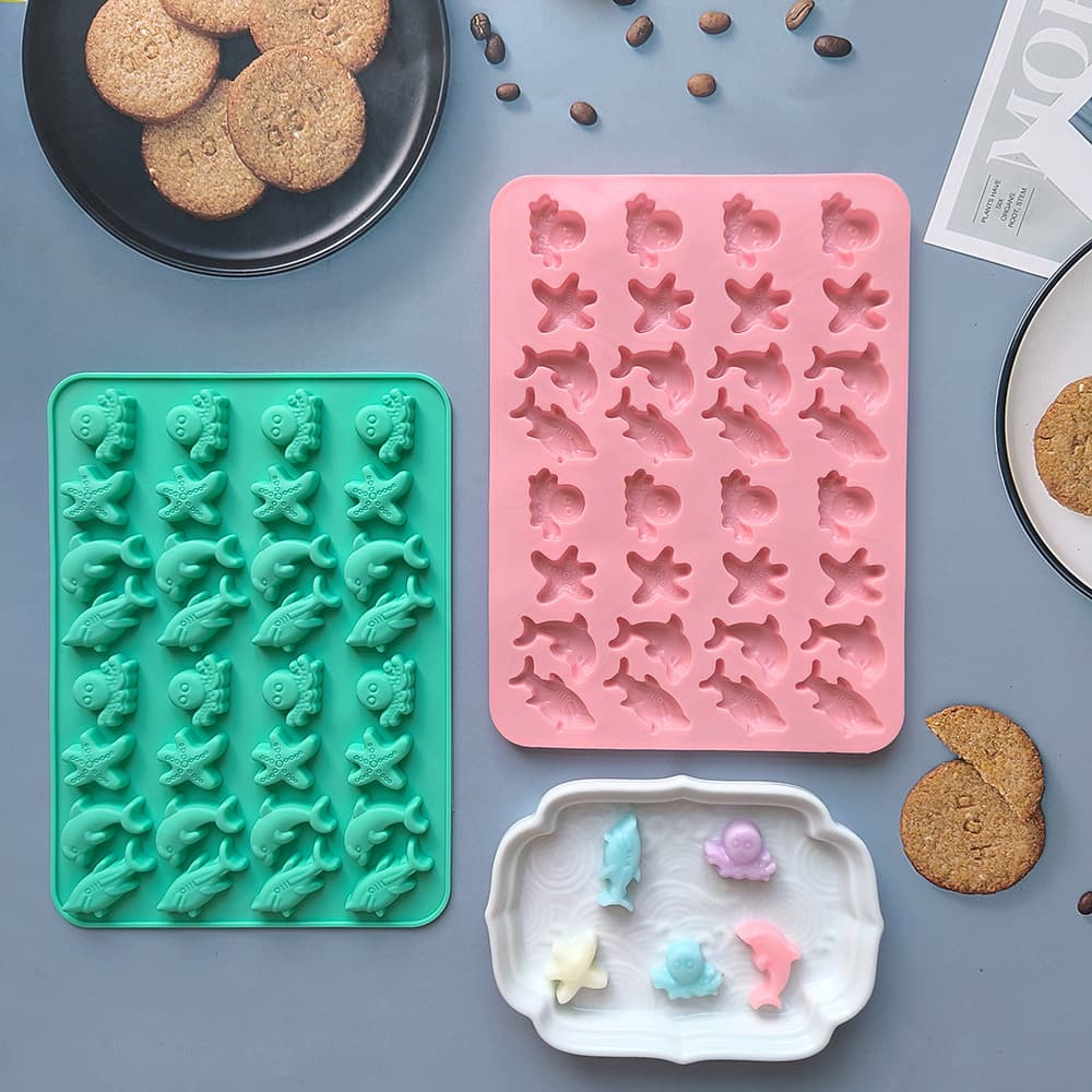 32-Cavity Ocean Starfish 335 Chocolate Gummy Silicone Mold Ice Cube Tray Biscuit Candy Pudding Baking Mold