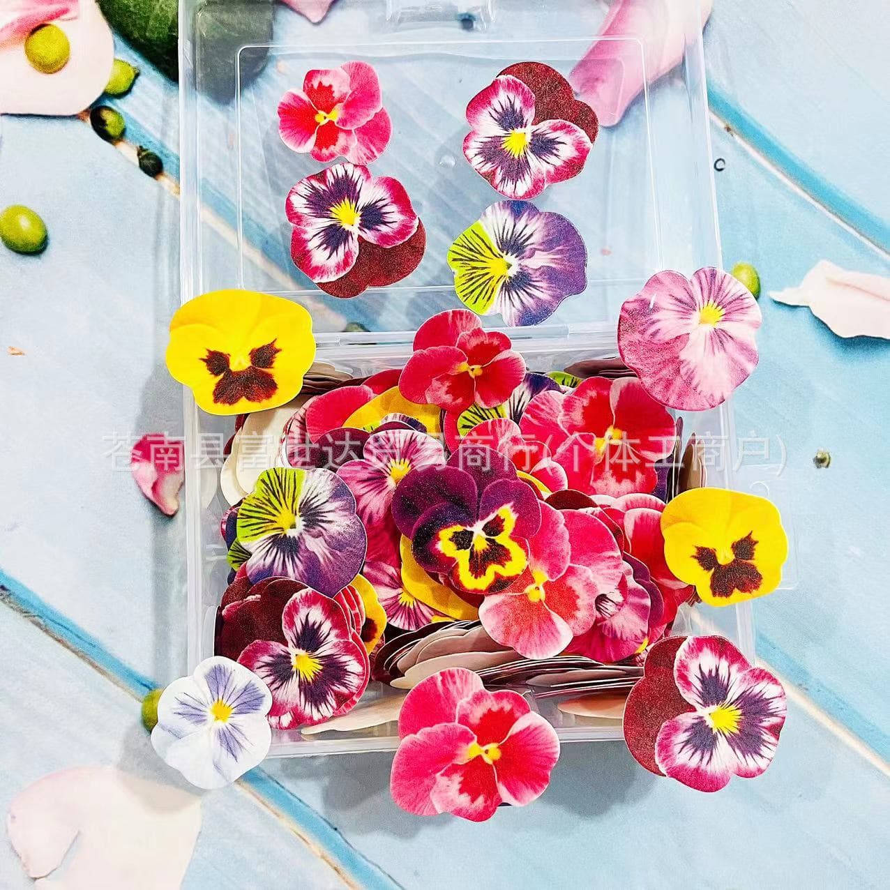 Baked Pansy Butterfly Flower Cake Decoration Wafer Paper Butterflies 320 Pieces Cupcake Small Flower Ice Cream Decoration