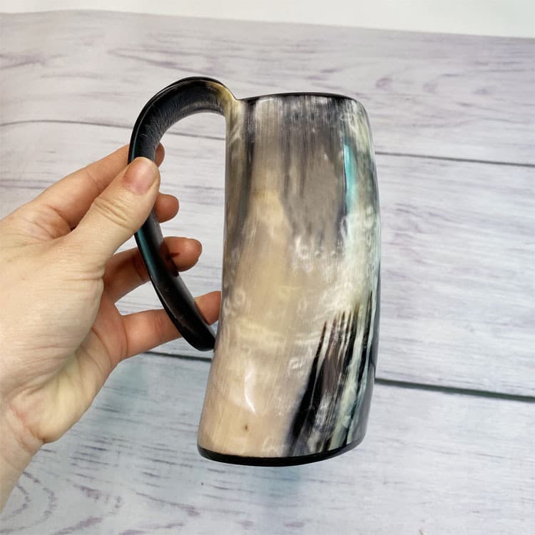 Large Beer Mug Handle Horn Tip Products High Capacity Cups Office Culture Bone Carving/tooth Carving Artifacts