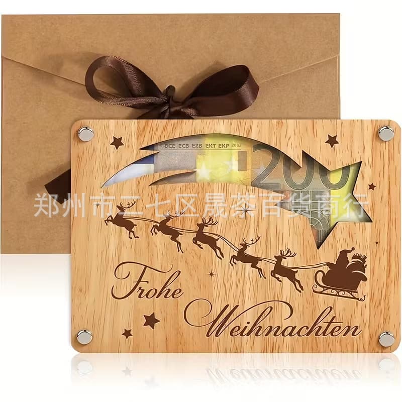 Cross-border Wooden Christmas Birthday Gift Money Clip Angel Communion Money Gift Confirmation Decoration