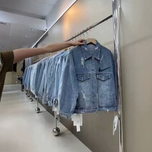 2025 New Brand Women's Clothing, Shenzhen Nanyou Loose Fit Large Size Denim Jacket, Off-Shelf Women's Clothing for Physical Store Wholesale