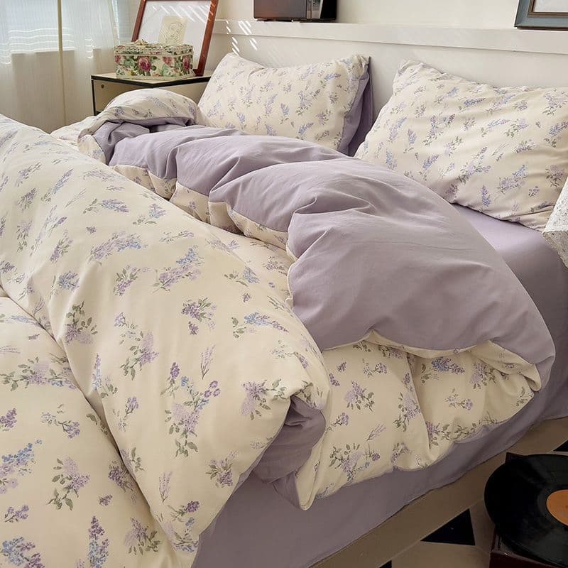 Knit-like Cotton Double-Layer Gauze Four-Piece Set, Mother and Baby Floral Washed Duvet Cover Sheet, Student Dormitory Three-Piece Set Supply Chain