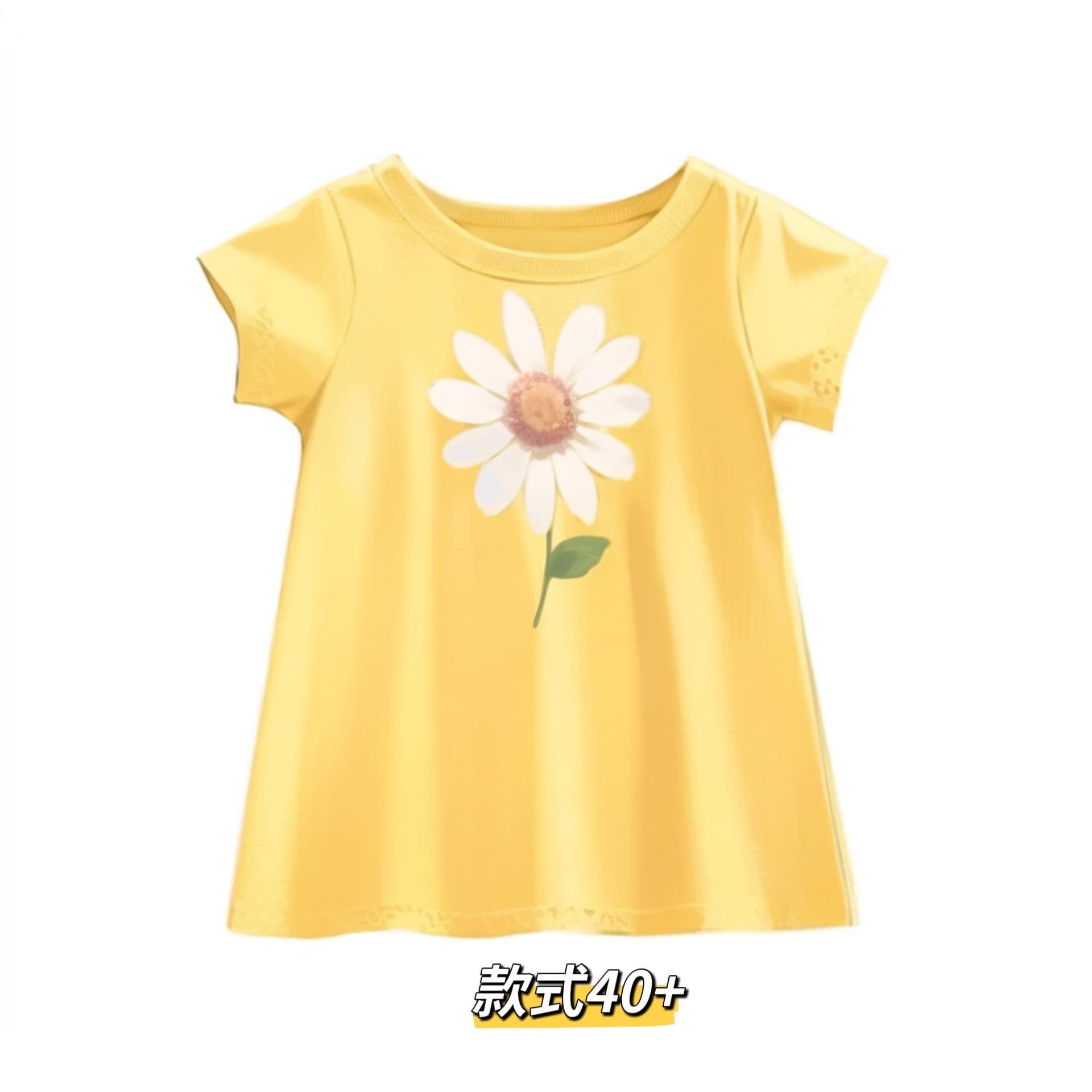 European and American printed sweet top, new baby base layer shirt for ages 1-4, soft cartoon girls T-shirt summer short sleeve