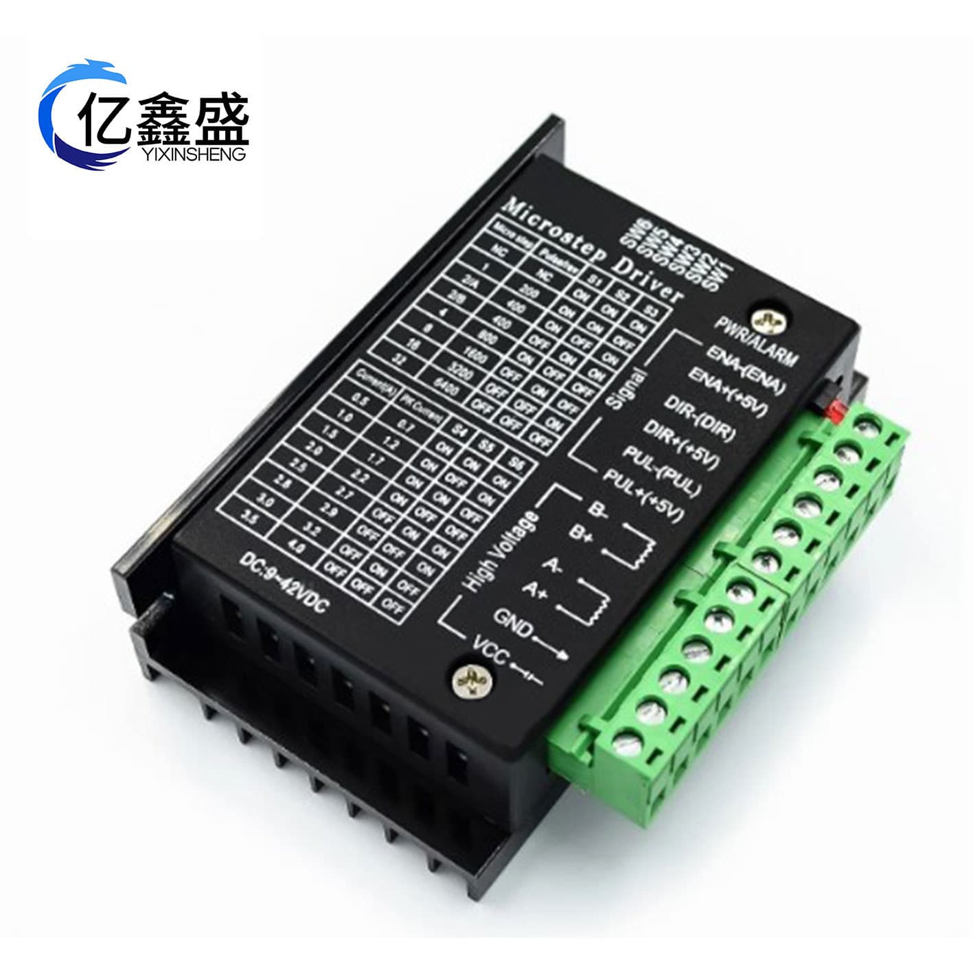 42/57 Stepper Motor Driver TB6600 Upgraded Version, 32 Subdivision, 4.0A, 42V (Pulse 3-24V)